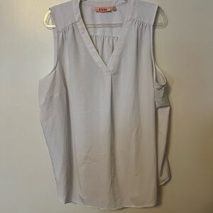 EVRI Women's V-Neck Sleeveless Blouse - White